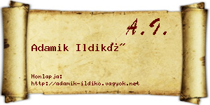 Adamik Ildikó névjegykártya