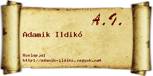 Adamik Ildikó névjegykártya